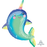 Happy Narwhal (73cm x 99cm) INFLATEDFoil SuperShape  #38477