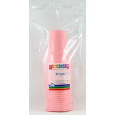 Light Pink Reusable Plastic Cups 285ml 25pk #851044