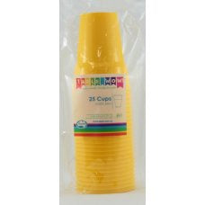 Yellow Reusable Plastic Cups 285ml 25pk #851259
