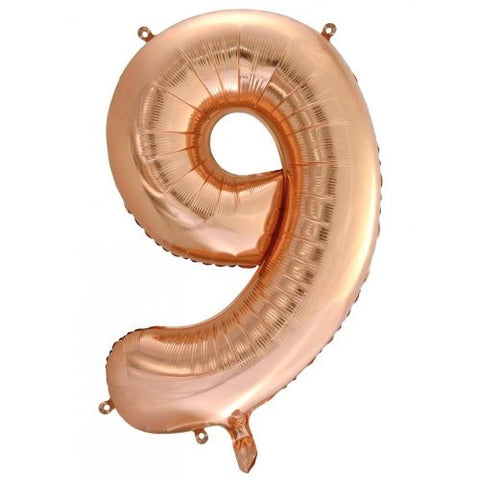 Giant INFLATED Rose Gold Number 9 Foil 86cm Balloon #213749