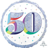 50th Birthday Foil 45cm Holographic #39658