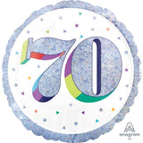 Here's To Your 70th Birthday Foil 45cm (18") Holographic #39661