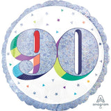 90th Birthday Foil 18" (45cm) Holographic  #39787
