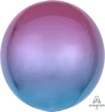 Ombre Orbz Blue, Purple, Pink Balloon INFLATED #3985201
