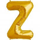 Gold Letter Z foil Balloon AIR FILLED SMALL 41cm #00592