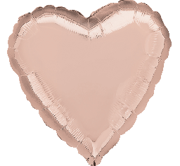 Rose Gold Heart Foil 43cm Balloon INFLATED #36186