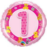 1st Birthday Pink Bear Foil 45cm #26281