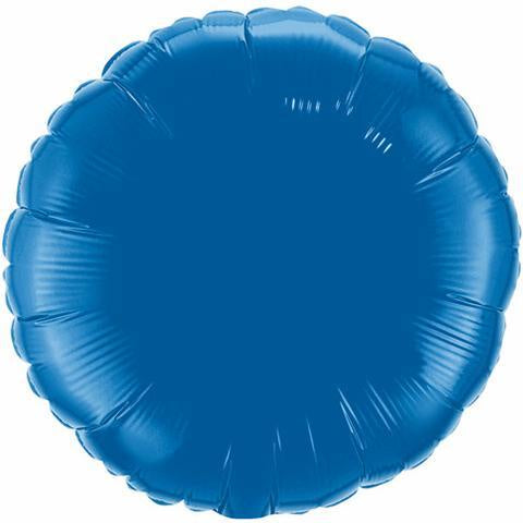 Dark Blue Round Foil 45cm Balloon INFLATED #87141