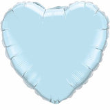 Pearl Light Blue Heart Foil 45cm Balloon INFLATED #99346