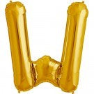 Gold Letter W foil Balloon AIR FILLED SMALL 41cm #00589