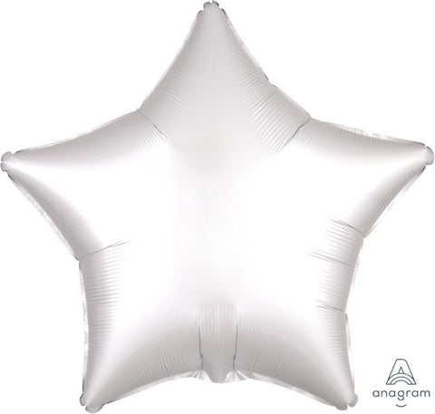White Shimmer Star Foil 48cm Balloon INFLATED #38591