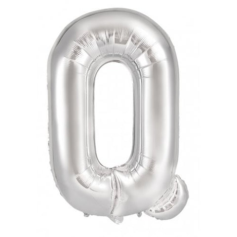 Giant Letter Balloon Q Silver Foil 86cm #213916