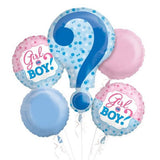 Gender Reveal Girl or Boy Foil Balloon Bouquet Kit 5 pk INFLATED#32535