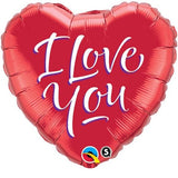 I Love You Heart Foil Script 45cm Balloon INFLATED #29052