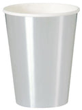 Silver Metallic Paper 270ml Cups 8pk