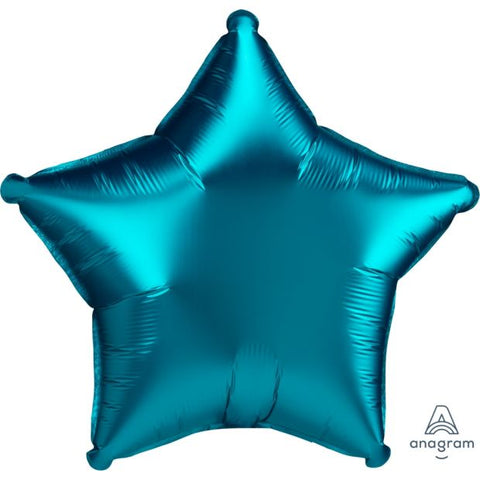 Teal Star Foil Stain Luxe 48cm Balloon INFLATED #41886