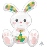 Sitting Easter Bunny air filled Foil Shape Multi Balloon #42357