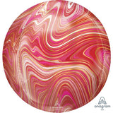 Marblez Red and Pink Orbz 40cm (16") Foil Balloon #42416
