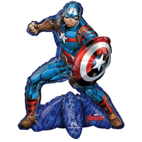 Licensed Foil Multi-Balloon Avengers Captain America (55cm x 66cm) AIR FILL ONLY INFLATED #42574