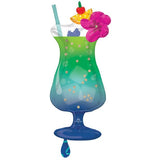 Tropical Blue Hawaiian Cocktail Glass Drink  Foil Shape #42672