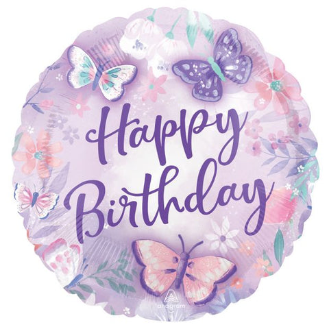 Flutters Happy Birthday Butterflies Foil 45cm (18") #42888