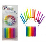 Birthday Candles with 12 Flower Holders Brights Pk24 #311227