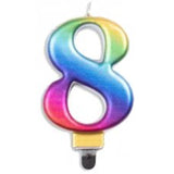 Rainbow Jumbo Candle Number 8 #431238