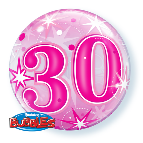 30th Birthday Pink Bubble Balloon #43124 – iCANDY Balloons