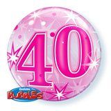 40th Birthday Pink Bubble Balloon #43125