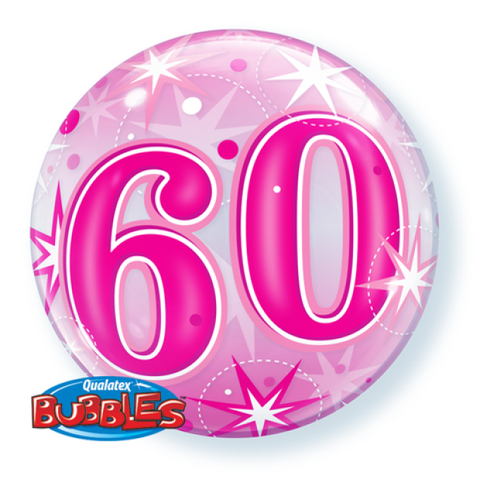 60th Birthday Bubble Pink #43127