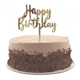 Cake Topper Acrylic 2mm Happy Birthday Gold #443011