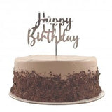 Cake Topper Acrylic 2mm Happy Birthday Silver #443012