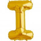 Gold Letter I (capital i) Foil Balloon 41cm AIR FILLED #00575
