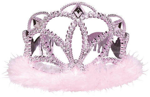 PINK TIARA WITH MARABOU PINK FEATHERS #41979