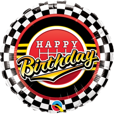 Birthday Checkered Pattern Foil 45cm (18") INFLATED #49188