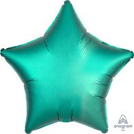 Green Star Foil Satin Jade 48cm Balloon INFLATED #36800