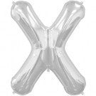 Silver Letter X Balloon AIR FILLED SMALL 41cm #00502