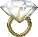 Engagement Diamond Ring Gold Band Foil Qualatex Balloon #57819