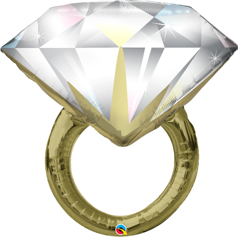 Engagement Diamond Ring Gold Band Foil Qualatex Balloon #57819