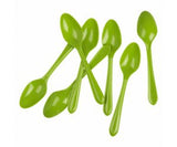 Lime Green Reusable Plastic Dessert Spoon Spoons Cutlery 20pk