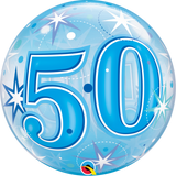 50th Birthday Bubble Blue Balloon #48447