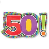 50th Birthday Foil Supershape Strips & Spots #119783