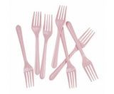 Pink Reusable Plastic Cutlery Forks 20pk