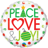 Peace, Love & Joy Foil 45cm (18") #52057