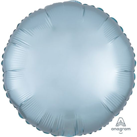 Pastel Blue Round Foil Satin Finish Balloon INFLATED #39910