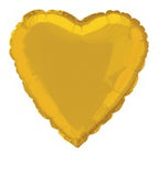 GOLD HEART 45CM (18") FOIL BALLOON INFLATED #52951