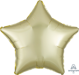 Pastel Yellow Satin Luxe Foil Star 43cm Balloon INFLATED #39903