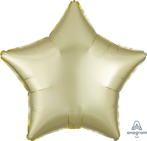 Pastel Yellow Satin Luxe Foil Star 43cm Balloon INFLATED #39903