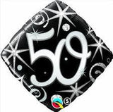 50th Birthday Foil Diamond Black & Silver #30017