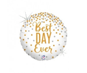 Best Day Ever Foil Gold Confetti Balloon #36589